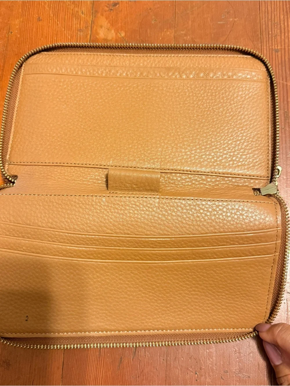 Tory Burch Tan Pebbled Leather wallet